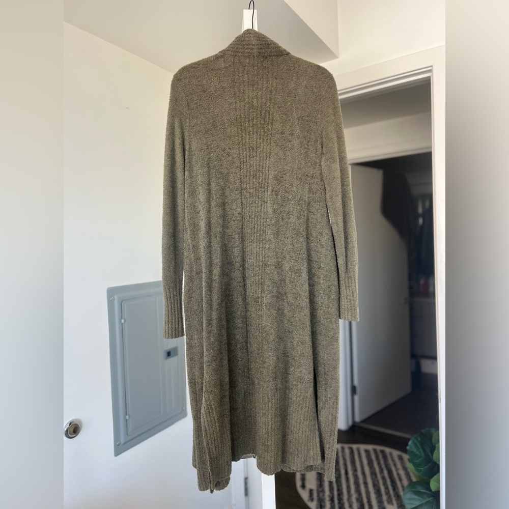 Barefoot Dreams CozyChic Lite Olive Green Duster Cardigan- L - Picture 6 of 9